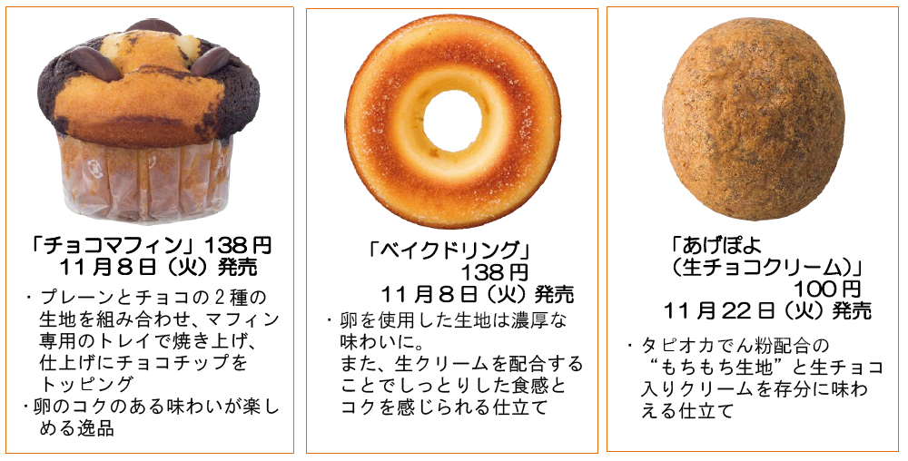 新商品のドーナツ3種