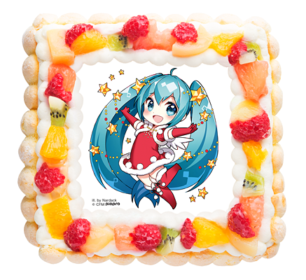 初音ミク のクリスマスデザインケーキ販売開始 もちろん描き下ろし 特製マルチクロス付き 限定500台 ネタとぴ