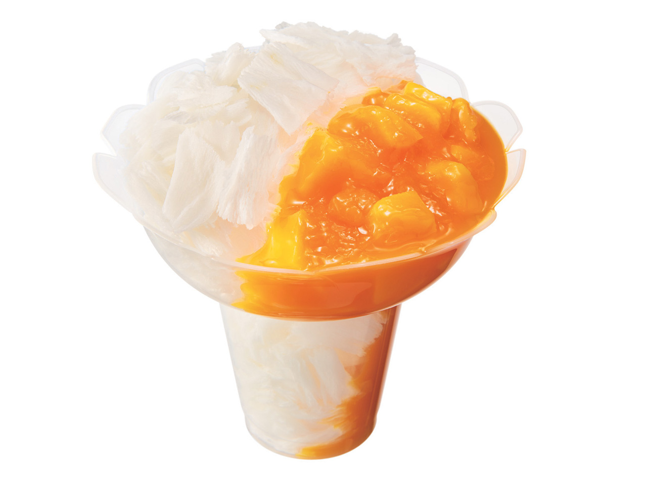 「コットンスノーキャンディマンゴー」561円（税込）<br />ミルク風味の氷を薄くスライスし、果肉入りマンゴーソースをトッピング