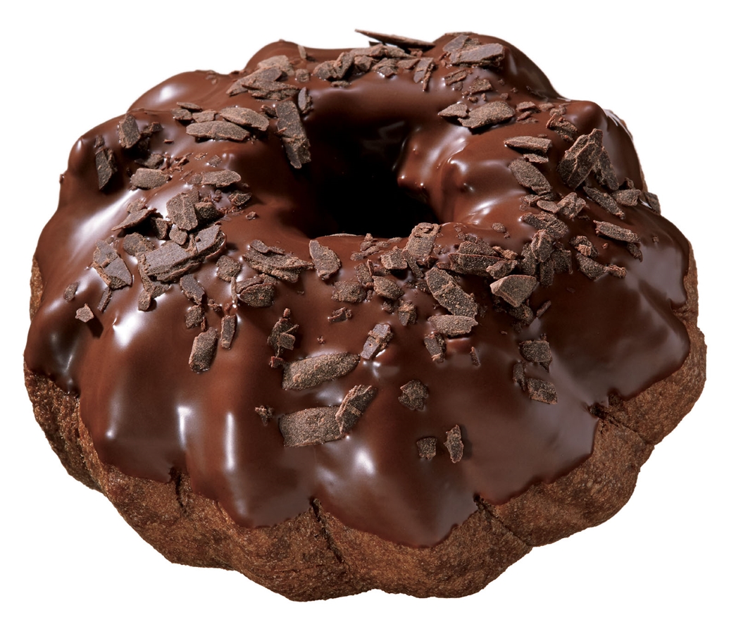 シューショコラ ダブルショコラ（183円）<br />ココア風味のシュー生地にフレークチョコを混ぜたビターショコラホイップをサンド。ミルク風味チョコレートをコーティングし、フレークチョコをトッピング
