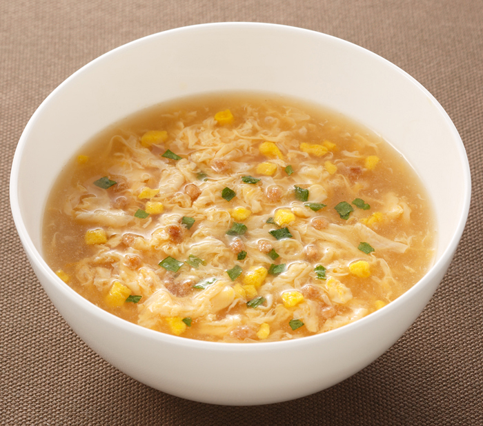 応用レシピの中華スープ。パッケージ裏面に作り方が載っています