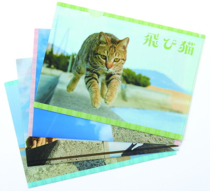 五十嵐健太「飛び猫クリアファイル」各378円(税込)