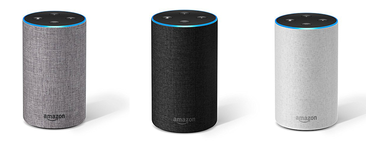 「Amazon Echo」1万1,980円（税込）。ほかにコンパクトな「Amazon Echo Dot」、スマート家電のコントロール機能も備えた「Amazon Echo Plus」をラインナップしています。現在は招待制で、購入するには商品ページでリクエストを送り、招待メールをもらう必要があります