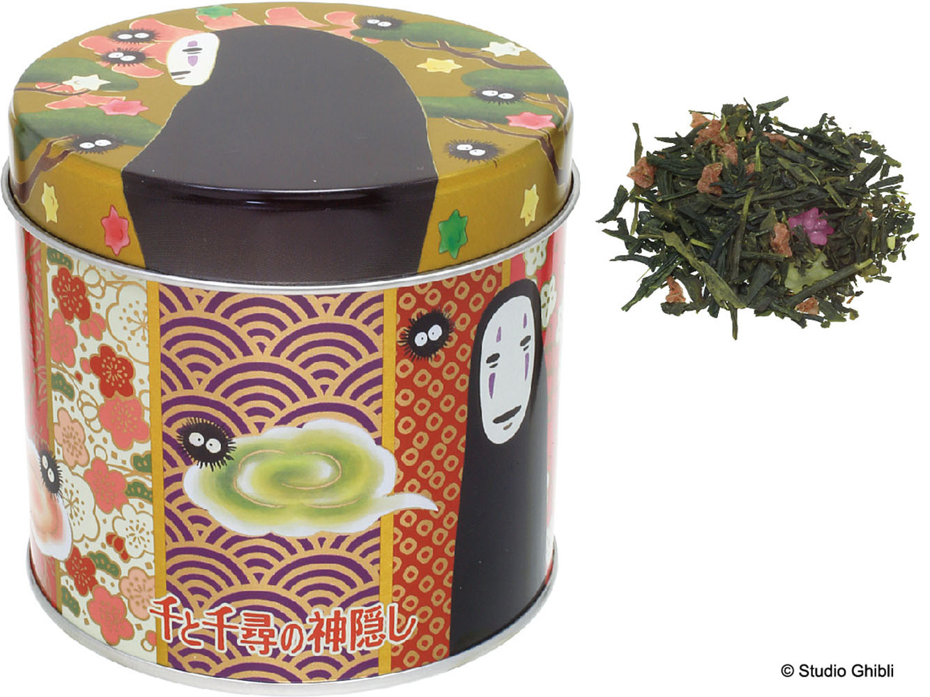 「千と千尋の神隠し ルピシア茶葉缶　緑茶 和文様」1,500円(税別）