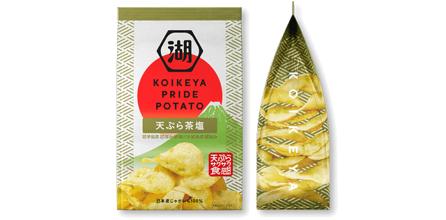 まるで日本料理のようなポテチ 湖池屋 Japan Pride プロジェクト 第一弾 天ぷらサクサク食感 の Pride Potato 天ぷら茶塩 が本日7日 月 コンビニ先行販売 ネタとぴ