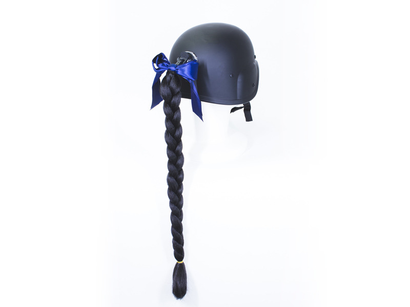 「ヘルメット用ポニーテール 黒 DN-915727」(税別1,200円)