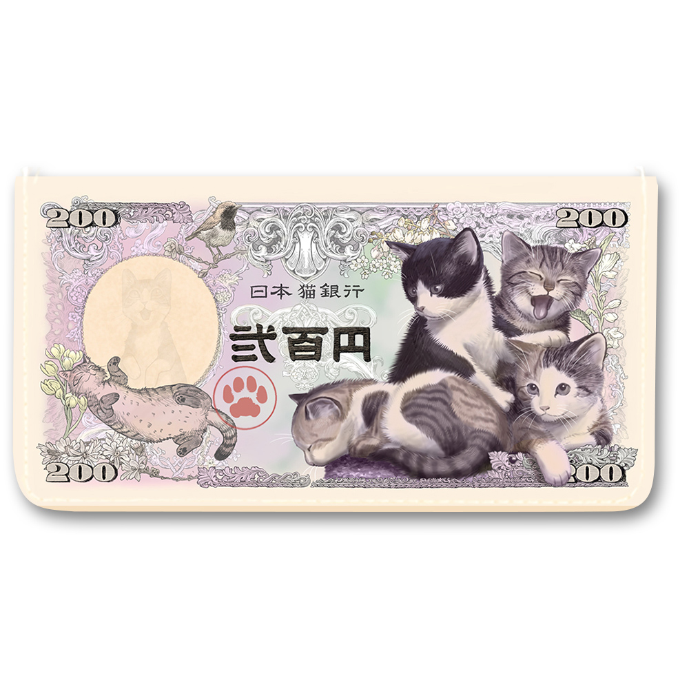 「子猫紙幣合皮財布」3,278円(税込)／合皮、190mm x 95mm