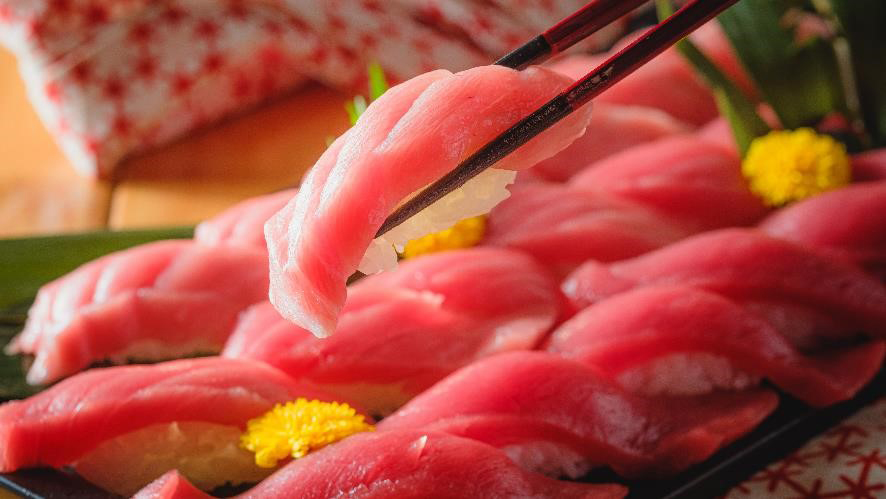 本マグロまで食べ放題の「寿司60種食べ放題～フジヤマ極プラン～」3,776円（税別）