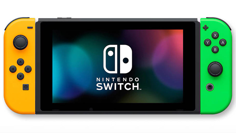『Nintendo Switch』(Joy-Con(L)ネオンオレンジ/(R)ネオングリーン＋ストラップ ブラック2本)
