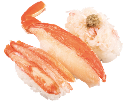 「本ずわい蟹のざんまい盛り」3貫280円（税別）
