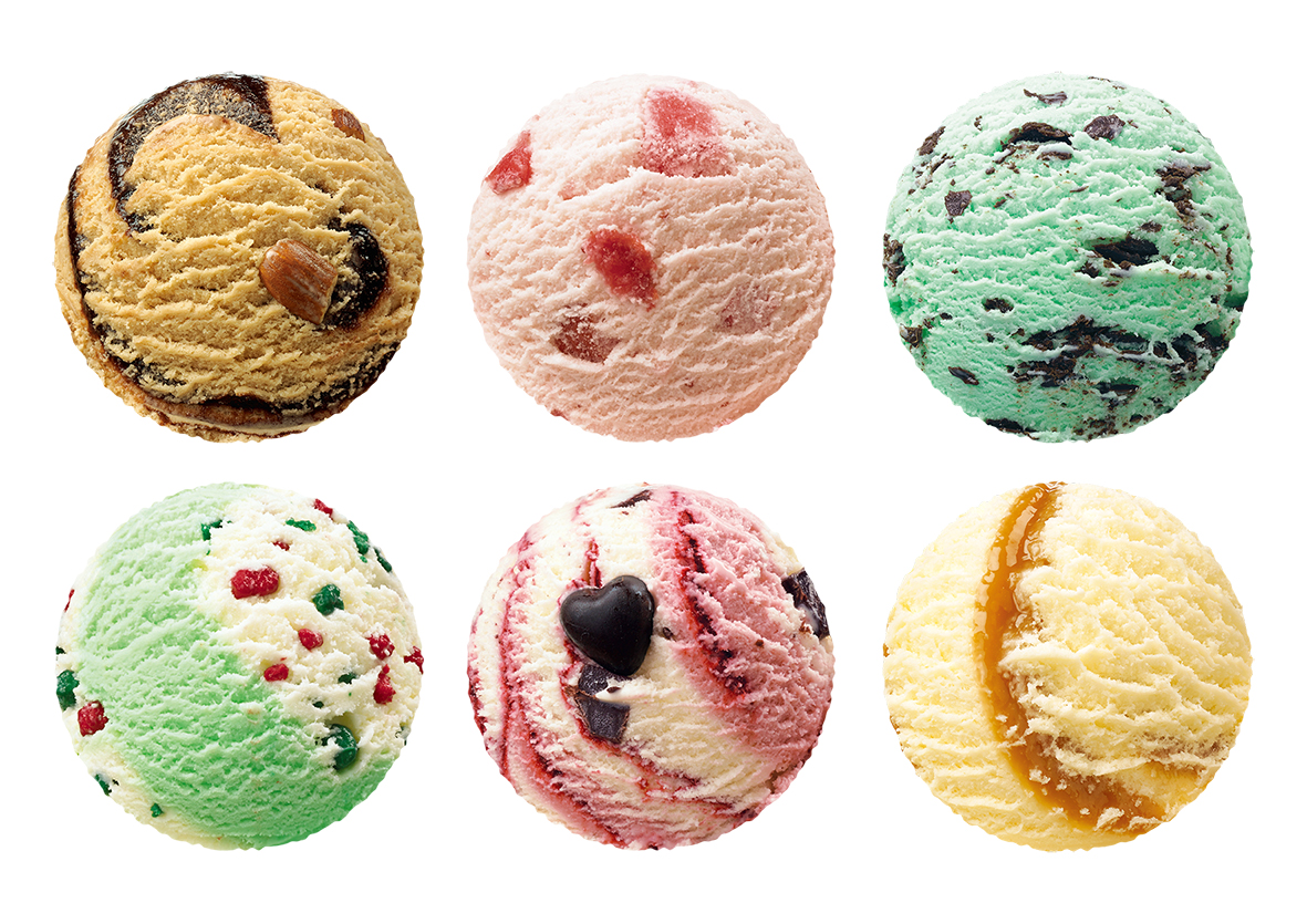 好きなフレーバーのアイスクリーム6個が選べます