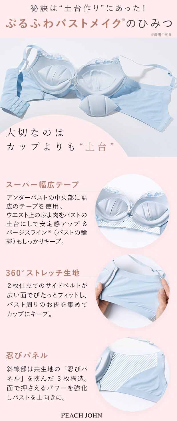 田中みな実　ぷるふわ育乳補整フラワーブーケブラ　ショーツ　セット PEACH JOHN - 田中みな実 ぷるふわ育乳補整フラワーブーケブラ