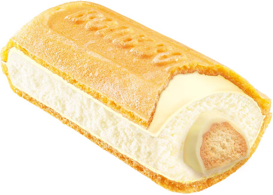 アイスクリームの中にミニタイプの「ホワイトロリータ」がまるごと1本入っています