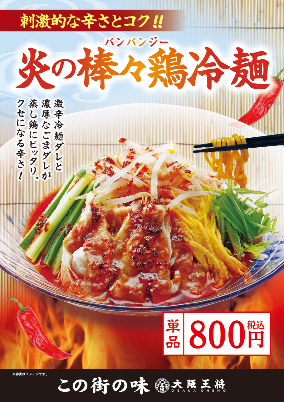 「炎の棒々鶏冷麺」800円（税込）