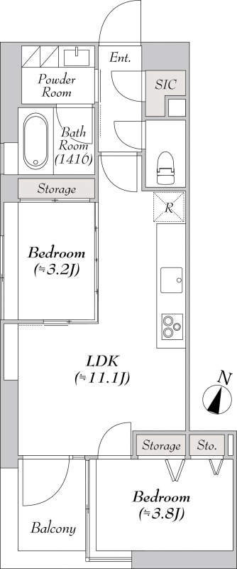 2LDK(43.95平方メートル)<br/>賃料29.1万円～<br/>部屋数9部屋