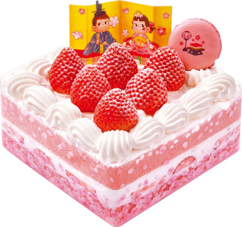「ひなまつり桃色ショートケーキ」4,800円(税込)、約140×140mm