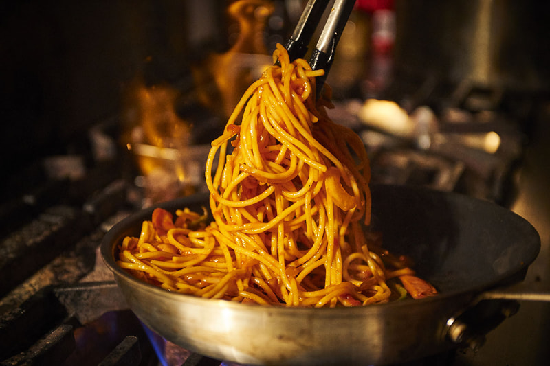 パンチョのスパゲッティーは仕込みから調理まで、一皿一皿キッチンで手作り