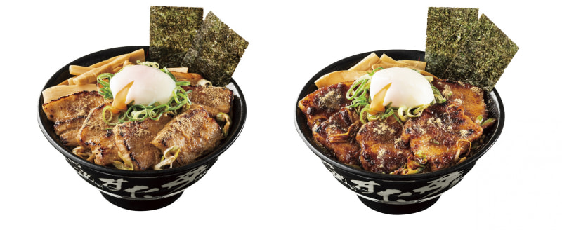 左から「極 魚介豚骨厚切すた丼」、「極 灼熱厚切すた丼」　各1,080円(税込)