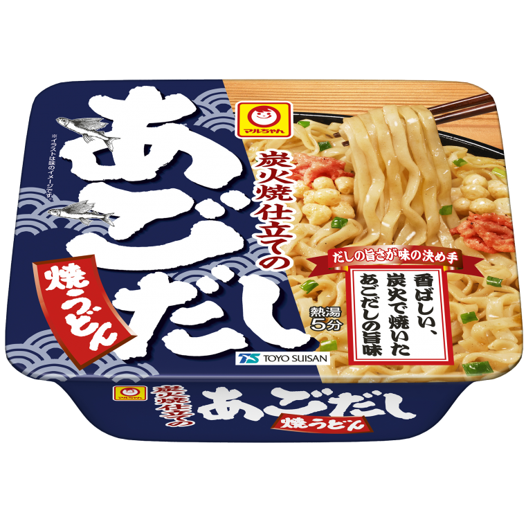 「マルちゃん 炭火焼仕立てのあごだし焼うどん」236円(税別)内容量101g(めん90g)483kcal