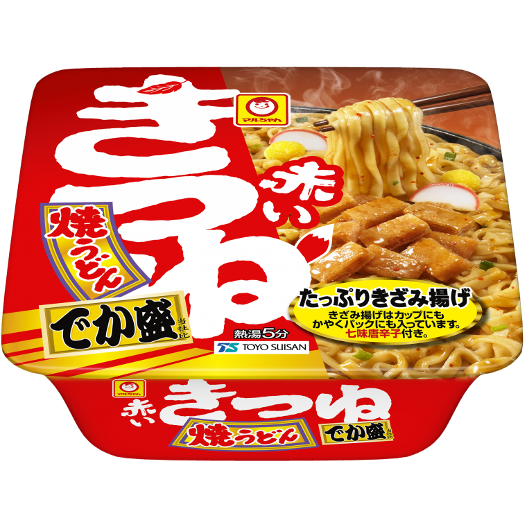 「マルちゃん 赤いきつね焼うどん でか盛」271円(税別)内容量140g(めん120g)677kcal