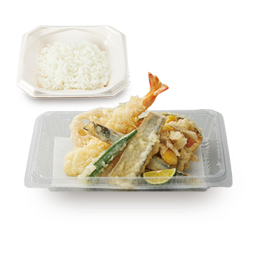 「太刀魚と子持ちししゃもの天ぷら弁当」テイクアウト750円(税込)