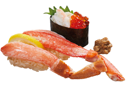 「本ずわい蟹食べ比べ三貫盛」1,090円(税込)