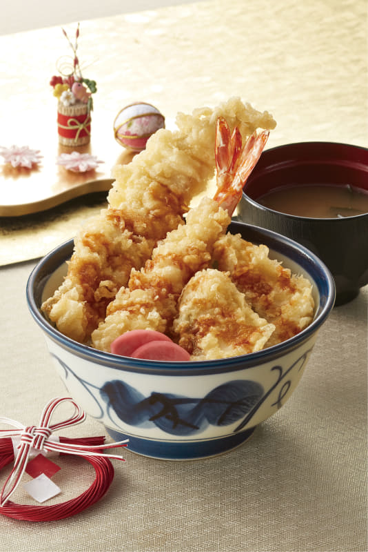 「新春めで鯛天丼(みそ汁付)」1,280円(税込)