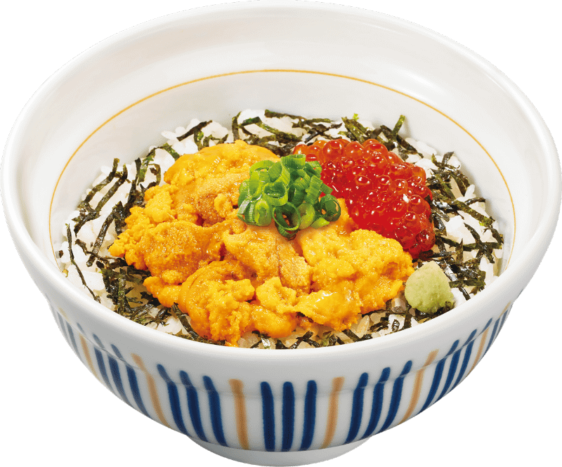 「天然うにいくら丼」ごはん小盛950円(税込)338kcal、並盛990円(税込)472kcal、特盛1,690円(税込)670kcal