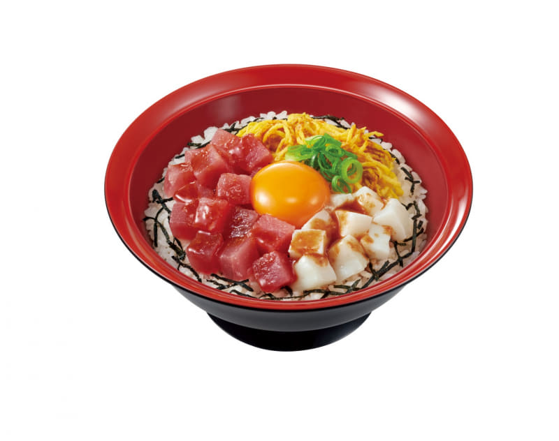 「海鮮ちらしユッケ丼」800円(税込)、ごはん大盛830円(税込)、特盛1,140円(税込)