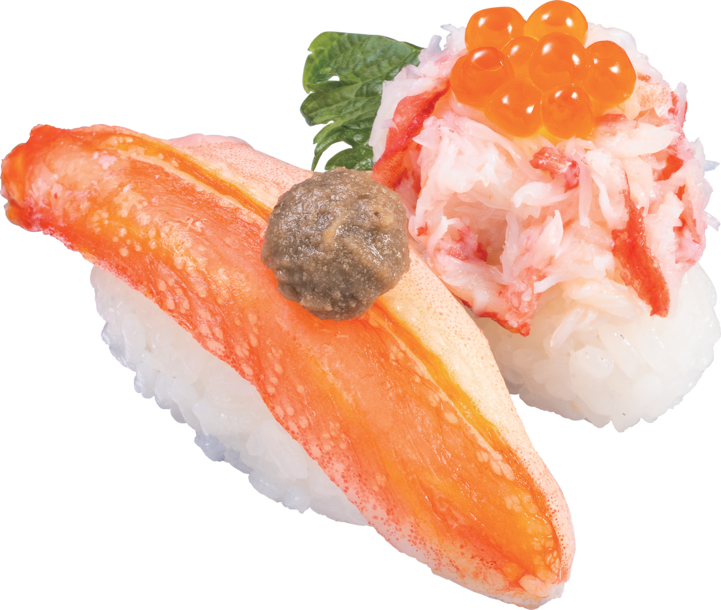 「ずわい蟹2種食べ比べ」2貫374円(税込)
