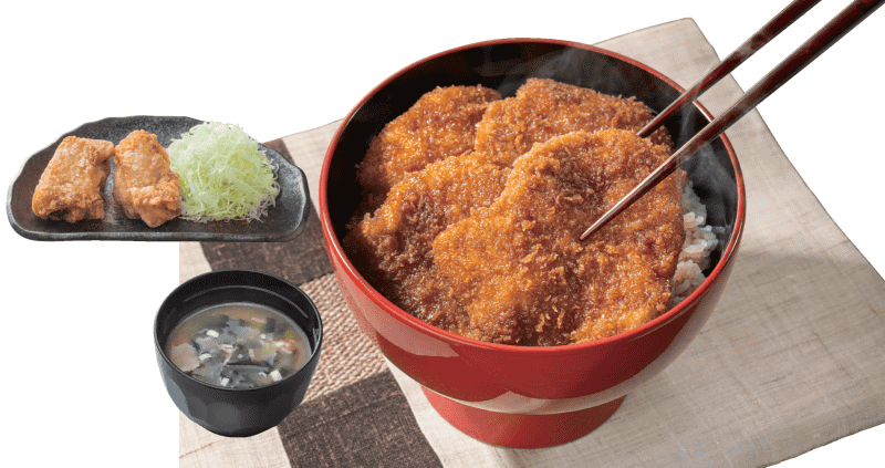 「新潟タレかつ丼(4枚)＆から揚げ・味噌汁セット」946円(税込)※通常価格1,056円(税込)