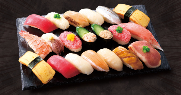 「【超】得にぎり20貫」20貫1,080円(税込)887kcal