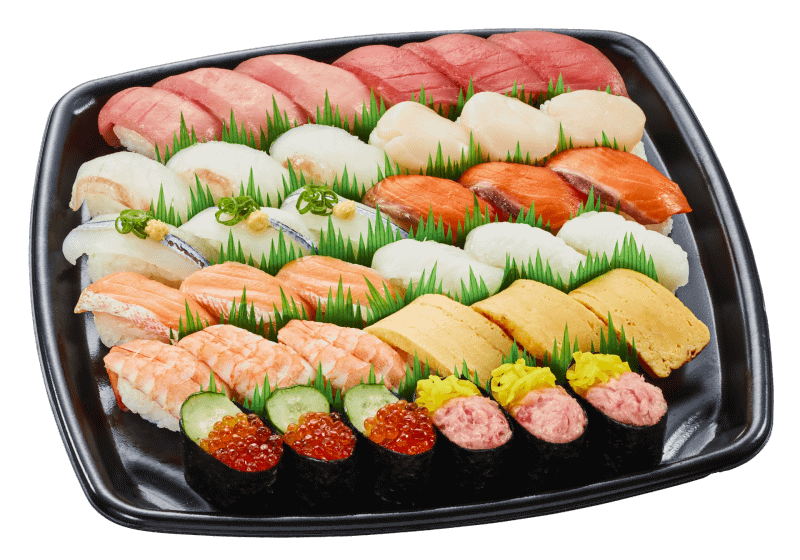 「春の華やか12種セット」1人前(12貫)1,340円(税込)、2人前(24貫)2,680円(税込)、3人前(36貫)4,020円(税込)、4人前(48貫)5,360円(税込)、5人前(60貫)6,700円(税込)