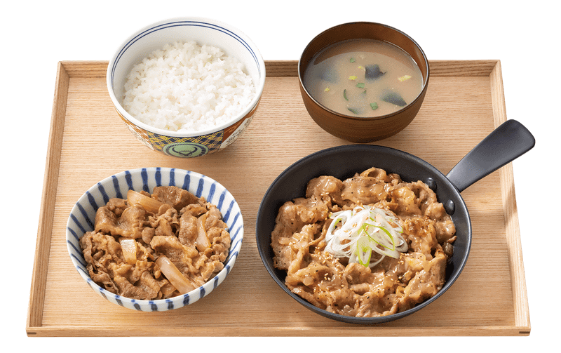 W定食(牛皿・ねぎ塩牛カルビ定食)