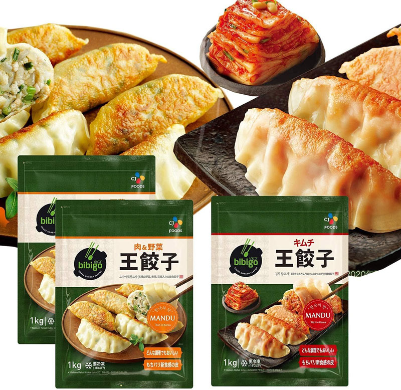 「bibigo 王マンドゥ 3袋セット (肉野菜1点・キムチ2点)」(Amazon.co.jpより)	https://www.amazon.co.jp/exec/obidos/ASIN/B0971BWPF7/impresswatch-34-22/ref=nosim