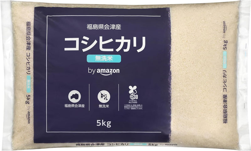 会津産無洗米「コシヒカリ 5kg」(Amazon.co.jpより)	https://www.amazon.co.jp/exec/obidos/ASIN/B00YC3M1K8/impresswatch-34-22/ref=nosim