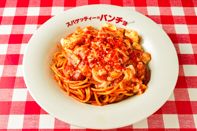 パンチョの焼き系極太ナポリタンに麻婆豆腐をぶっかけたぞ！