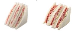 左が＜従来品＞、右が＜盛りすぎ商品＞