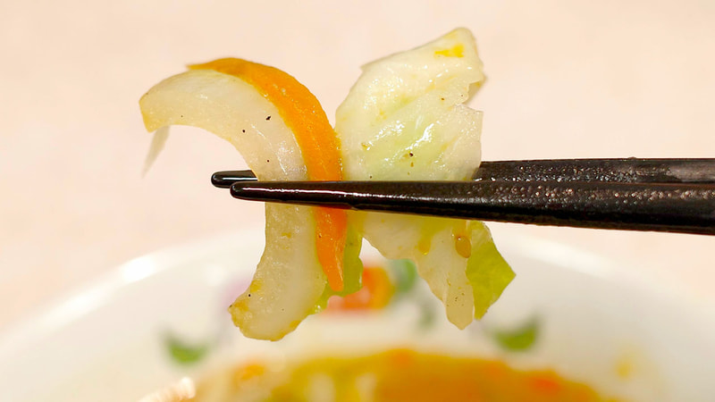 玉ねぎ、人参、キャベツは熱が入ったことで思いのほか甘々！