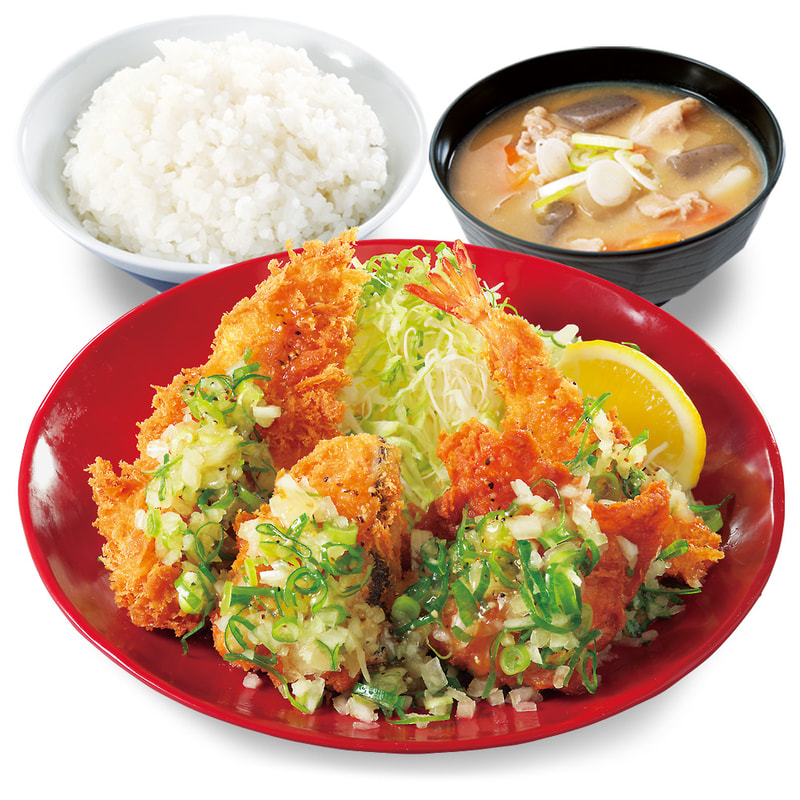 【店内】「ねぎ塩カツ定食」 960円(税込1,056円)