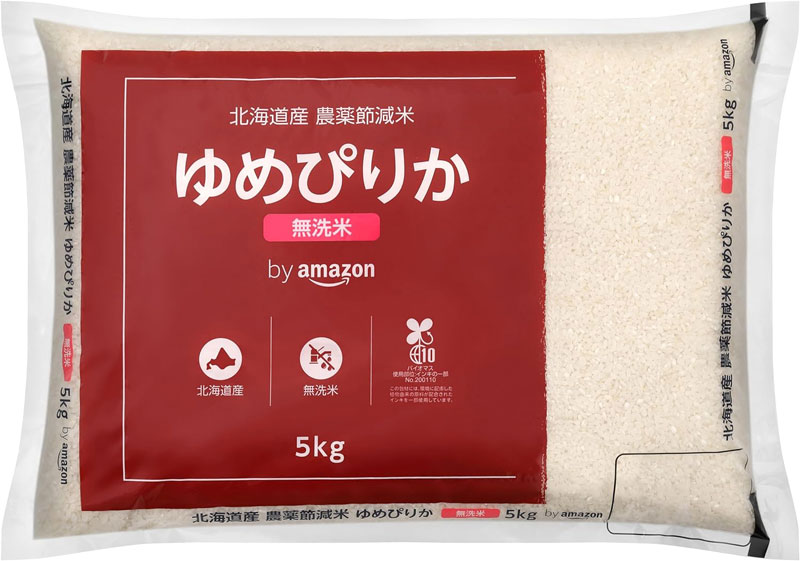 「北海道産 無洗米 ゆめぴりか 5kg」10%OFFの税込5,115円(定期おトク便の割引分10%OFFを含む/最大15%OFF/初回配達分:300円OFFクーポン適用可能/4点買うと5%OFF) (Amazon.co.jpより)	https://www.amazon.co.jp/exec/obidos/ASIN/B07KWZ4ZSD/impresswatch-34-22/ref=nosim