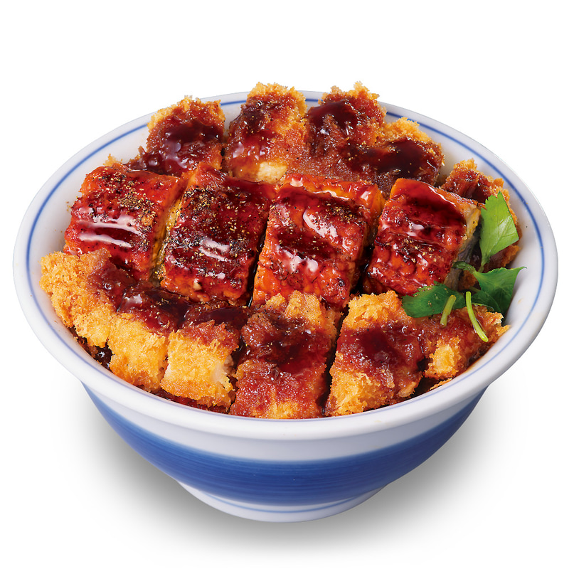 【店内】「うなぎの蒲焼き倍盛りとロースカツの合い盛り丼」 1,280円(税込1,408円)