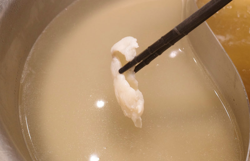 ふぐの身は加熱しすぎると味が落ちるので注意！