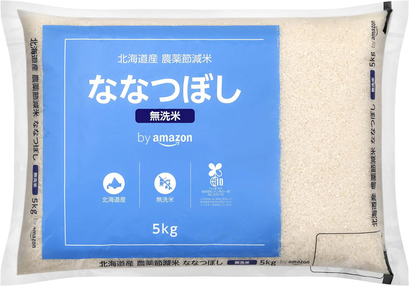 「by Amazon 令和6年産 【精米】 北海道産 農薬節減米 ななつぼし 5kg」15%OFFの税込4,501円(定期おトク便の割引分10%OFFを含む/最大15%OFF/4点買うと5%OFF) (Amazon.co.jpより)	https://www.amazon.co.jp/exec/obidos/ASIN/B078BMDCD6/impresswatch-34-22/ref=nosim