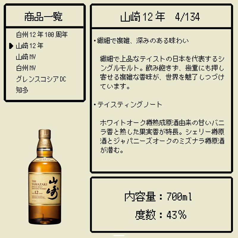 「山崎12年」の特徴とテイスティングノート