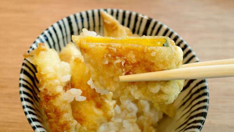 かぼちゃ天は腹持ちが良く食後の満足度高め！