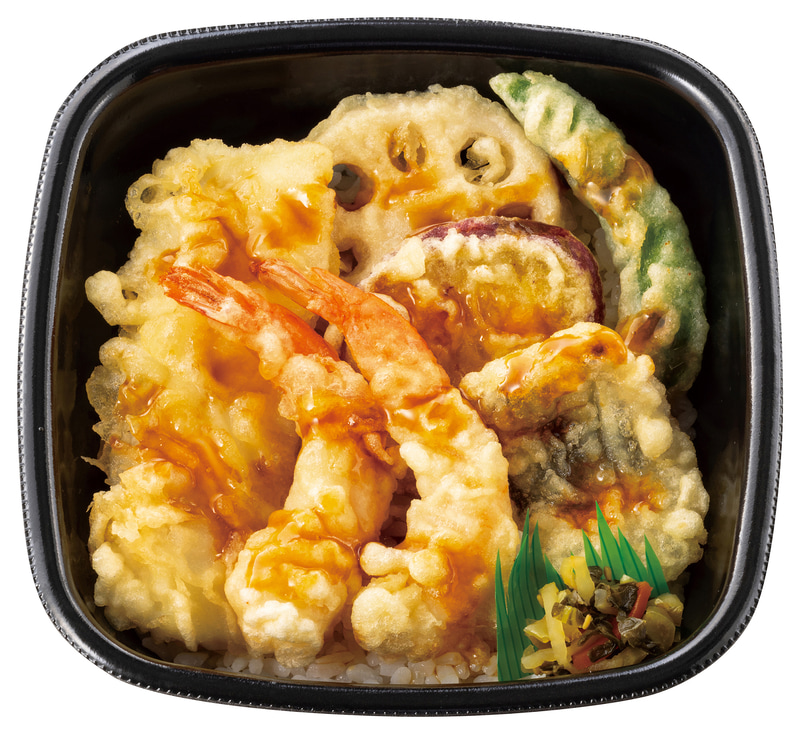 「海鮮天丼」(エビ2尾/イカ/カレイ/野菜3種)　680円
