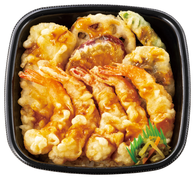 「上・海鮮天丼」(エビ5尾/イカ/カレイ/野菜3種)　890円