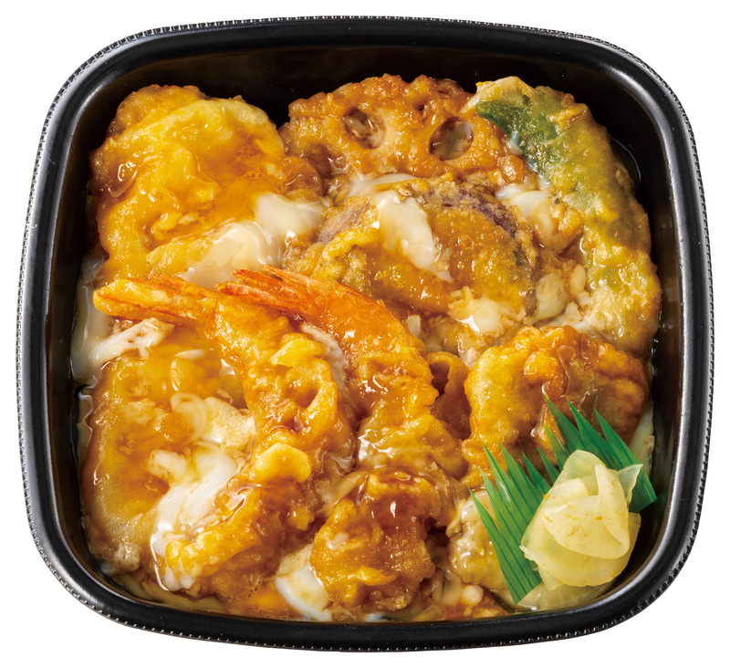 「海鮮天とじ丼」(エビ2尾/イカ/カレイ/野菜3種)　730円