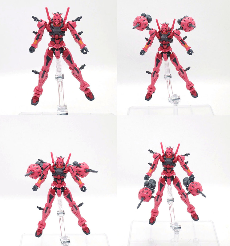 「HG 1/144 赤いガンダム」を3個購入すれば肩、腕、脚の全てにビットが装着可能になります
